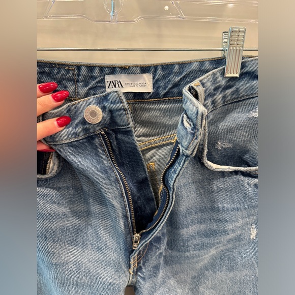 Zara Wide Leg Ripped Jeans Blogger Favorite - Picture 6 of 14